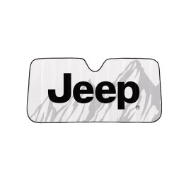 Plasticolor NEW MOUNTAIN 4pc Carpet Car Truck Floor Mat SET & JEEP LOGO WHITE Sunshade