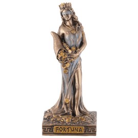 VOGLER Joh. Vogler GmbH Greek Goddess Fortuna with Horn of Fountain, Miniature, Made of Artificial Stone, Painted with Bronze Paint by Veronese