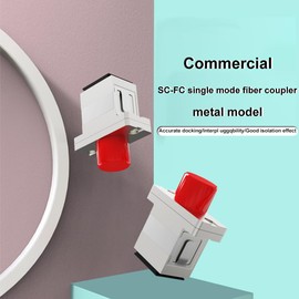 Throncom Simplex Fiber Optical Adapter SC-FC Single Mode Metal Fiber Coupler Connector Fiber Adapter 6-Pack