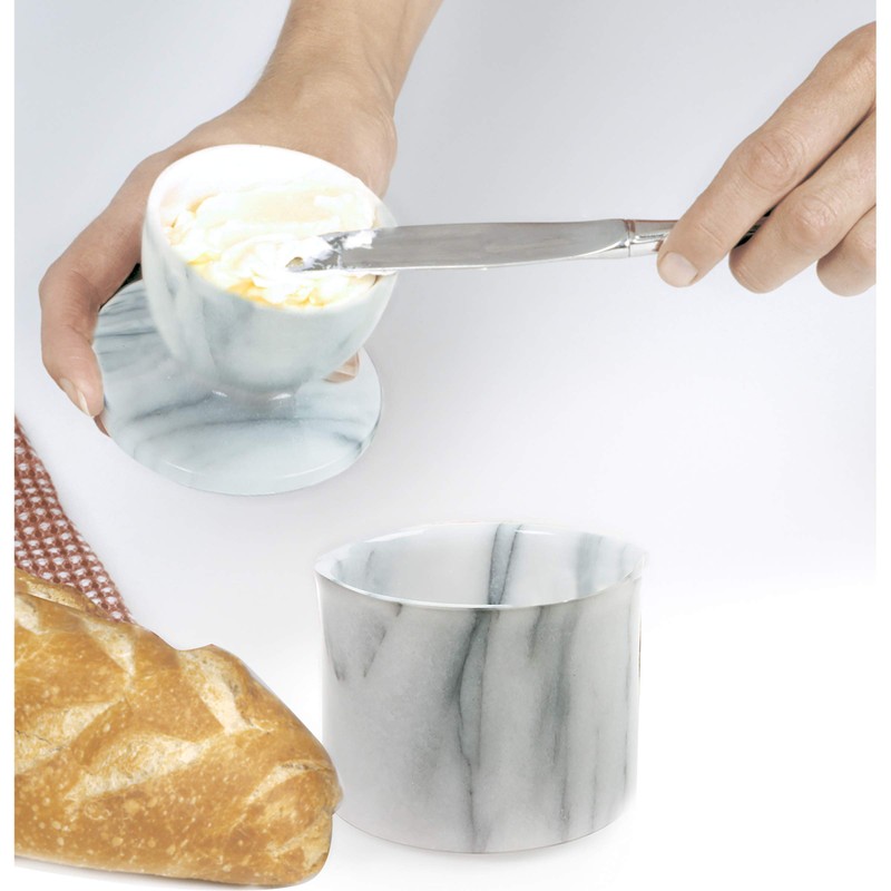 Norpro Marble Butter Keeper,Off-White