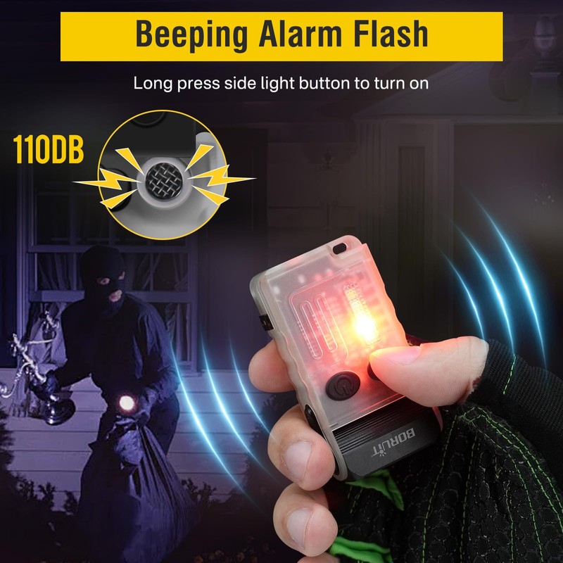 Boruit V20 Small Powerful Flashlight Super Bright with 365nm UV,