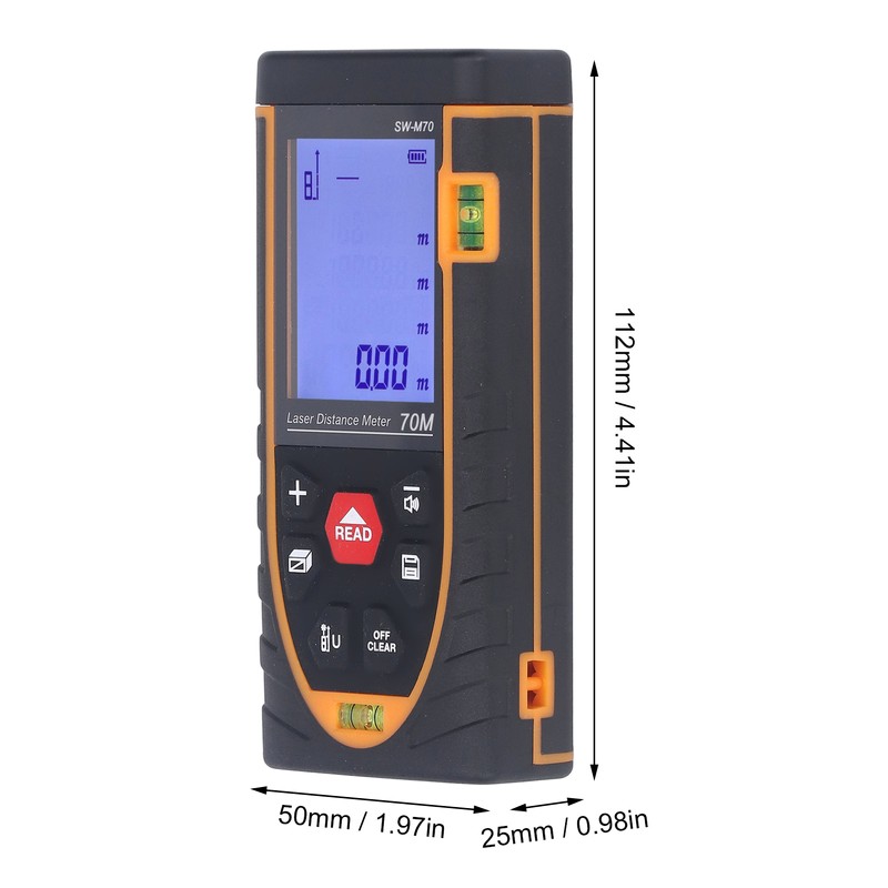 Infrared Laser Distance Meter Finder Large Backlit Screen High Accuracy