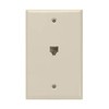 Leviton Standard Telephone Wall Jack, 6P4C, Screw Terminals, 40249-T, Light