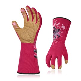 Vgo... 1 Pair of Gardening and Work Gloves, Long Arms, Synthetic Leather Palms, Faux Leather, Female Gloves (SL7445)
