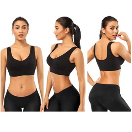 BESTENA Sports Bras for Women, 3 Pack Seamless Comfortable Yoga Bra with Removable Pads