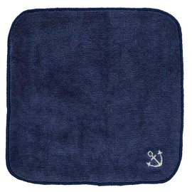 Imabari Towel x Smilish Navy Mini Towel Handkerchief Boys 3 Piece Set with Name Space (Anchor & Yacht & Smiley Star)