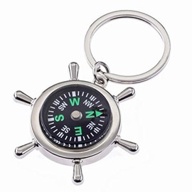 noTrash2003 6 Metal Compasses with Key Fob as Party Bag for Children's Birthday Parties - Birthday Treasure Hunt Party Children's Birthday Decoration Theme Party