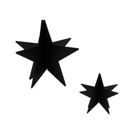 Metal Decorative Star Black in Set of 2 - 14 and 8 cm - Christmas Decoration Stars - Advent Christmas Decoration Table Decoration Window Decoration