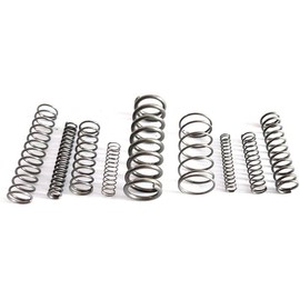 Spring Coil, Wire Diameter 1.0mm, OD 14mm, Length 25mm Stainless Steel Silver Extended Compressed Springs 10pcs