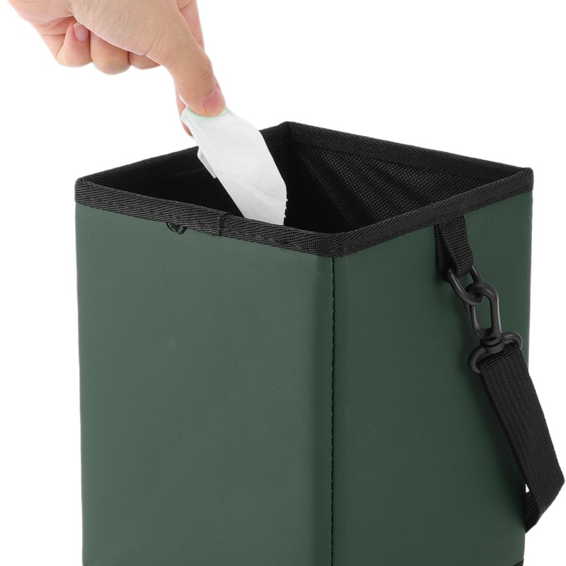A ABSOPRO Car Trash Can Hanging and Foldable 6.3" Length