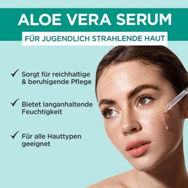 Garnier Feuchtigkeitsspendendes Serum für ein straffes und strahlendes Hautbild, Mit beruhigender Aloe Vera und Hyaluronsäure, Skin Active, 30 ml