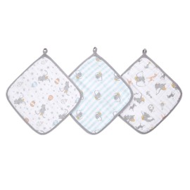 aden + anais essentials Washcloth Set, Super Soft 100% Cotton Muslin, 27.5x27.5cm, 3 Pack, dumbo new heights