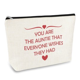 Auntie Gift from Niece Nephew Makeup Bag Mother's Day Birthday Wedding Gift for Auntie Aunt To Be Gifts Sister Gift from Sister Cosmetic Bag Travel Toiletry Pouch