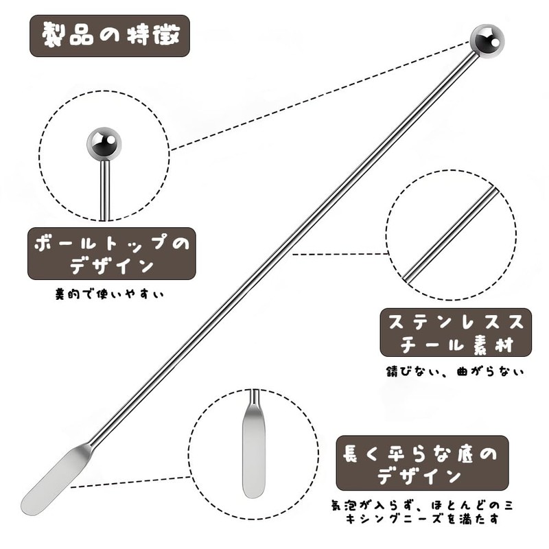 FUGSHIYI Muddler, Bar Spoon, Stainless Steel, Total Length 7.5 inches