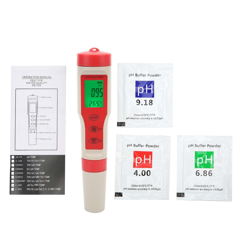 4 in 1 Water Quality Test Pen Portable PH/EC/TDS/Temperature Analyzer