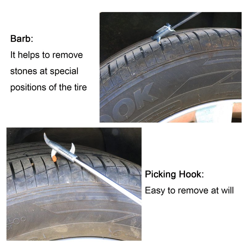 Linsiter 2 pcs Tire Rock Remover Tool, Car Tire Clear