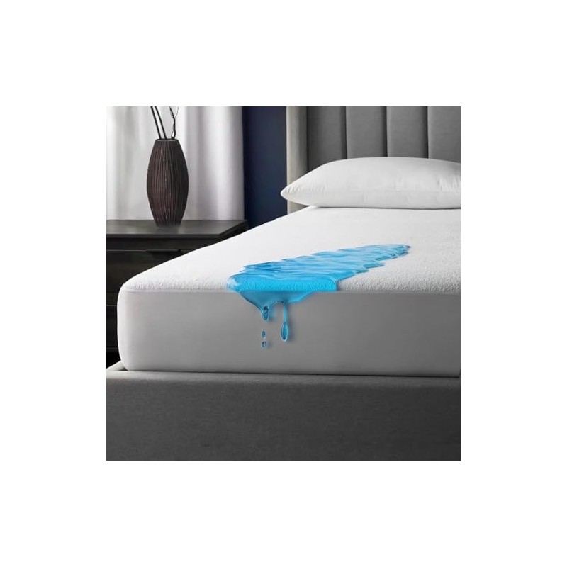 WATERPROOF Terry Towelling Anti-Dustmite Protection Mattress Protector, Single