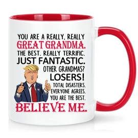 WENSSY Funny Great Grandma Gifts Mug, You’re a Great Grandma Mug, Best Mother’s Day Gifts for Grandmother from Granddaughter Grandson, 11 Ounce Red