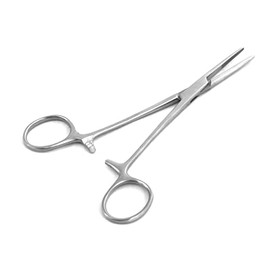 OdontoMed2011 KELLY BOX LOCK FORCEPS TWEEZERS CLAMP, SILVER, STRAIGHT, 5-1/2 INCH