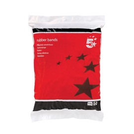 5 Star Office Rubber Bands No.63 Each 76x6mm Approx 400 Bands [Bag 0.454kg], Brown