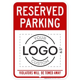 Reserved Parking Sign, Custom Parking Signs for Business, Violators Will Be Towed Away, 10x14 Inches, Rust Free .040 Aluminum, Fade Resistant, Made in USA by My Sign Center (Post Holes)