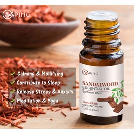 Sandalwood & Clary Sage Essential Oils - 100% Pure Organic Natural Plant Oils for Diffuser, Aromatherapy, Spa, Massage, Yoga, Perfume, Body - 2x10ML