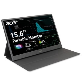 Acer Portable Monitor Acer PM161Q Abmiuuzx 15.6" Full HD 1920 x 1080 IPS Ultra Slim Design Premium Cover I External Monitor for Laptop PC Mac I 2 x USB 3.1 Type-C Ports, 1 x Mini HDMI, 1 x Micro USB