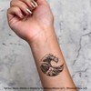 4 x 'Tsunami Ocean Wave' Temporary Tattoos - Water Resistant,