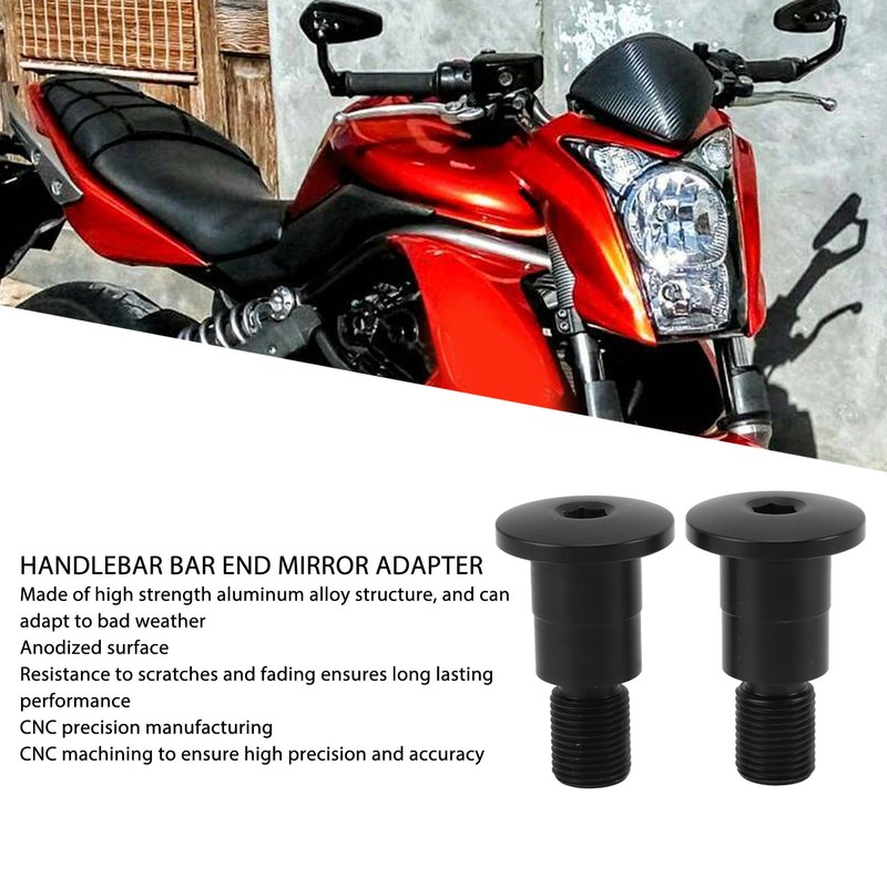 2PCS Motorcycle Handlebar Bar End Mirror Adapters M16 Thread Aluminum