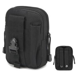 Molle Pouches, Men Belt Waist Bag, EDC Pouch, Compact Outdoor Multipurpose Utility Pouches, Fanny Packs with Cell Phone Holster Holder for Sports Hiking Camping Running(Color:Black)