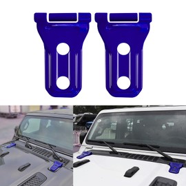 x xotic tech Front Engine Hood Hinge Cover Trim Decoration Compatible with Jeep Wrangler JL JLU 2018 2019 2020 2021 2022 2023 2024 2025 & Gladiator JT Truck 2020-up Exterior Accessories(Blue, 2Pcs)