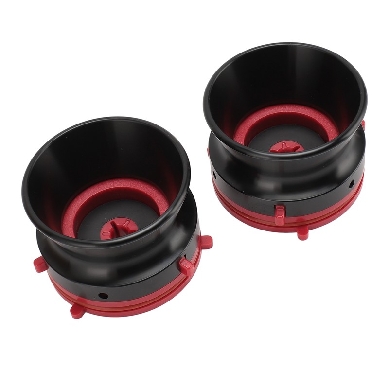 1 Pair NAB Hub Adapters Black Polished Aluminum Alloy Red