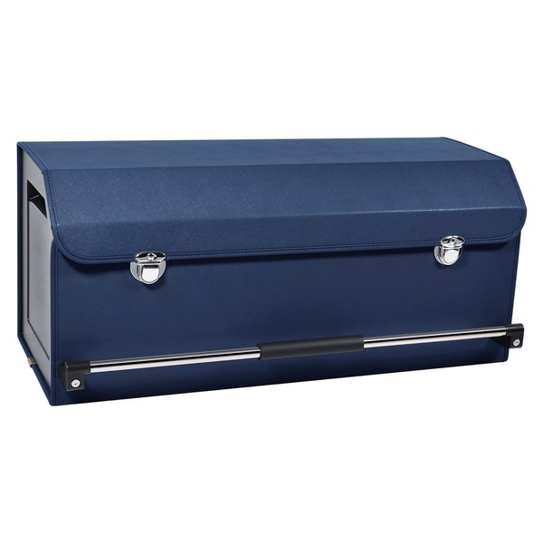 XCF Car Trunk Organizer, Push-pull Handle, Leather Collapsible 2 Compartments