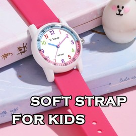 findtime Kids Watch Boys Watch for Kids Boys Watches for 11-15 years olds Childrens Watch Girls Watch Kids Watches for Girls Watches for 11-15 years olds, Magenta White