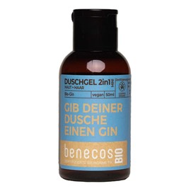 BENECOS Gin Shower Gel, 2-in-1 Skin & Hair, Mini Travel Size, 50 ml (Pack of 10)