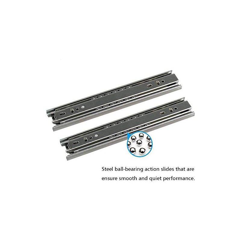 Drawer Slides, URBEST 9 Inch Full Extension 3 Section Ball
