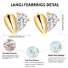 LANGLY Gold Stud Earrings for Women, Hypoallergenic Gold Cubic Zirconia