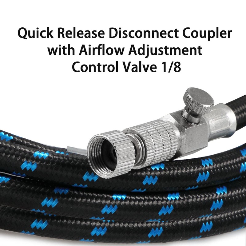 SAGUD Airbrush Hose 1.8 Meter Braided Rubber Hose with Standard