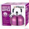 2.5 LITRE PURPLE WHISTLING KETTLE gas camping whistle WITH FOLD