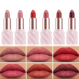 Bluemega Labial Mate Impermeable, Textura Cremosa Tipo Ice Cream, 06 | Fácil De Aplicar, Color Intenso, Impermeable y No Transfiere, Versátil Para Tod