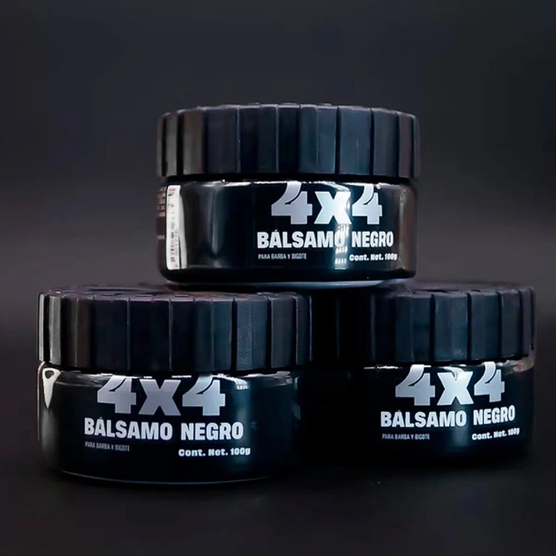 Cera Balsamo Barba Bigote Cubre Canas Color Negro 4x4 100grs
