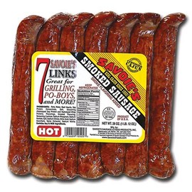 Savoie's Hot Smoked Sausages Links, 7 count