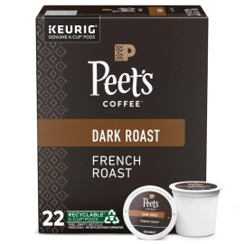 Peet's French Dark Roast Coffee - Keurig K-Cup Pods - 22ct