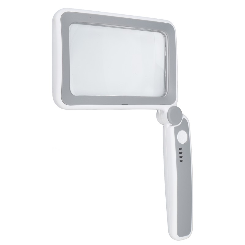 Rectangular Magnifying Glass 4X 3 LED Modes Touch Control Ergonomic