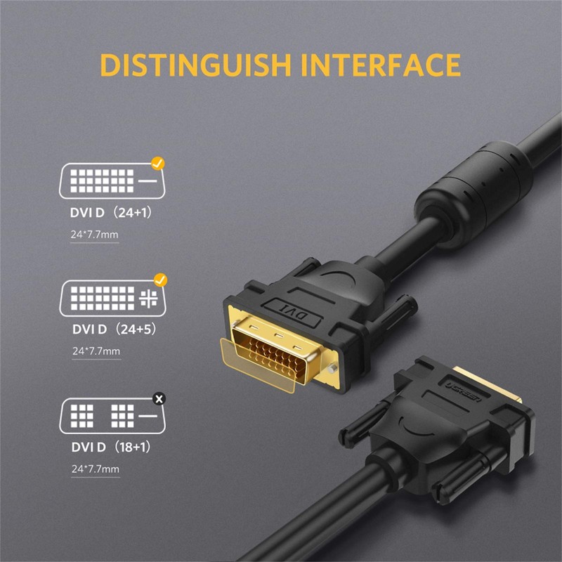 Ugreen 11604 DVI 24+1 Dual Link Male to Male Video
