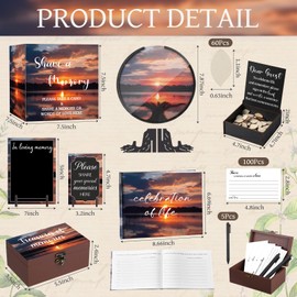 Marspark 113 Pcs Dusk Theme Celebration of Life Decorations Share a Memory Cards Set for Celebration of Life Memorial Card for Funeral Share a Memory Keepsake Decor for Funeral Graduation