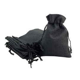 Palmhomee Pack of 25 Burlap Gift Bags with Drawstring Linen Jewelry Pouches Wedding Hessian Jute Bags for Birthday Jewelry and Treat Pouches Party Wedding Favors Gift Art and DIY Craft (4x5.6 Inch, Black)