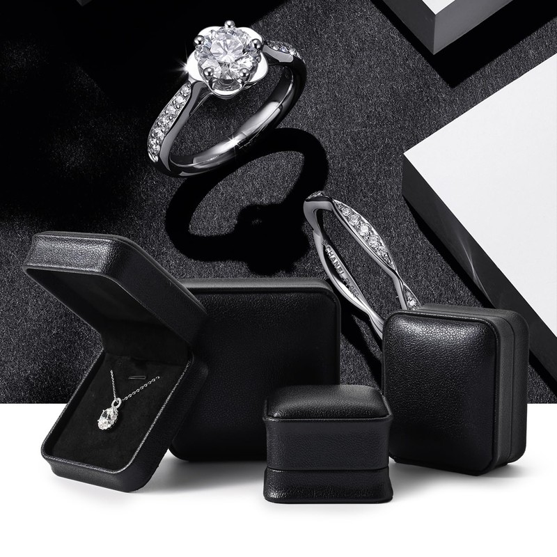 Oirlv PU Leather Bracelet Box Black Bangle Organiser Box Bangle