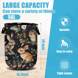 Cute Animal Laundry Basket, Laundry Hamper Collapsible Oxford Cloth with Handle Clothes Toy Storage Bin for Bathroom Laundry Room Bedroom 15.7 X 20 Inch