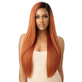 Outre Lace Front Wig Natural Yaki 30" (DRFF RED PLUM)
